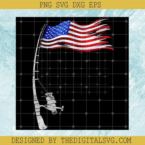 Fishing American Flag Svg, Love Fishing Love American Svg, Fishing Svg, American Svg - TheDigitalSVG