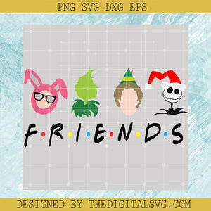 Friends Svg, Santa Hat Jack Skellington And Friends Svg, Halloween Svg - TheDigitalSVG