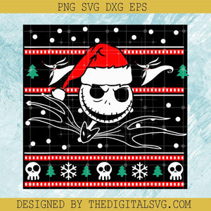 Santa Hat Jack Skellington Svg, Merry Christmas Svg, The Nightmare Before Christmas Svg, Halloween Svg - TheDigitalSVG