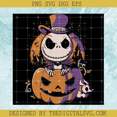 Skellington And Pumpkin Svg, Jack Skellington Svg, Nightmare Svg - TheDigitalSVG