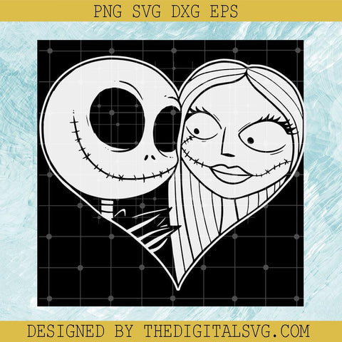 Sally And Jack Skellington Love Svg, The Nightmare Before Christmas Svg, Nightmare Svg - TheDigitalSVG