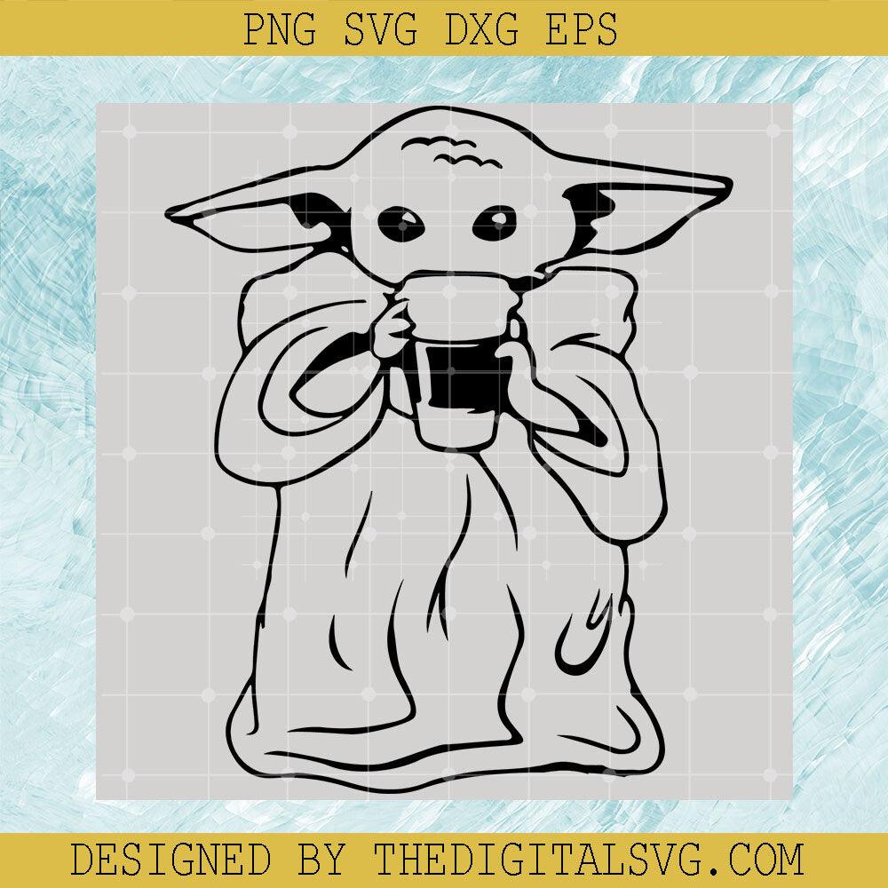 Baby Yoda Drink Coffee Svg, Star Wars Disney Svg, Baby Yoda Svg - TheDigitalSVG