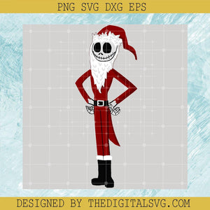 Santa Hat Jack Skellington Svg, Nightmare Svg, Halloween Svg - TheDigitalSVG