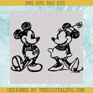 Mickey Mouse And Minnie Mouse Digital Svg, Mickey Mouse Svg, Minnie Mouse Svg, Disney Svg - TheDigitalSVG