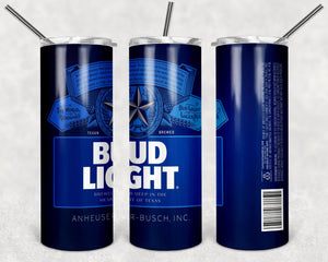 Bud Light Drink Brand PNG, 20oz Skinny Tumbler Design, Sublimation Designs PNG File - TheDigitalSVG
