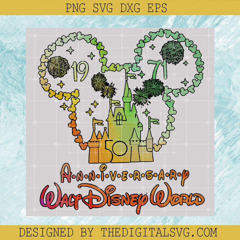 1971 52 Anniversary Walt Disney World Svg, Disney Land Svg, Anniversary Walt Disney Svg - TheDigitalSVG