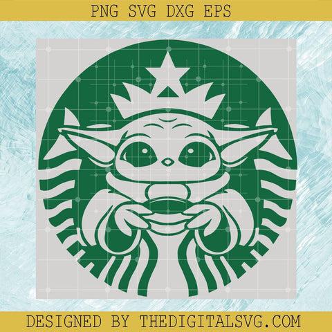 Baby Yoda Svg, Coffee Svg, Baby Yoda Drink Coffee Svg - TheDigitalSVG