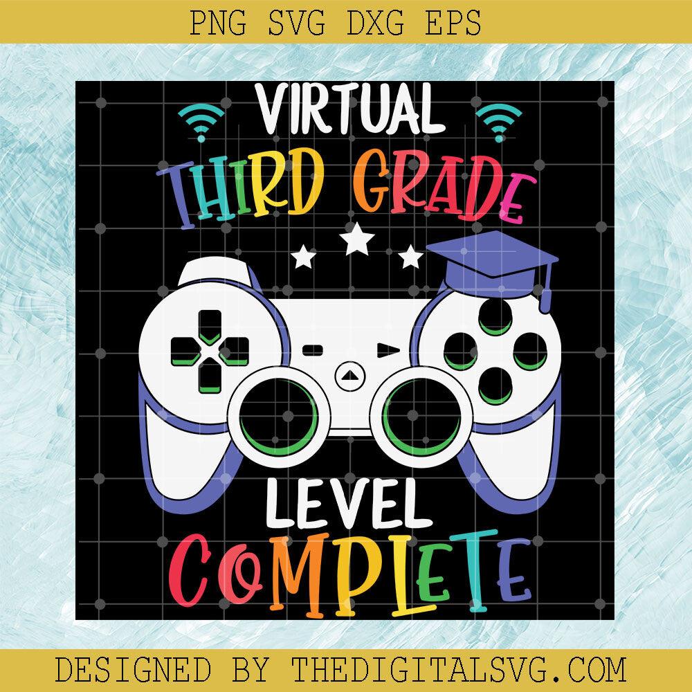 Viryual Third Grade Level Complete Svg, Gaming Svg, Back To School Svg - TheDigitalSVG