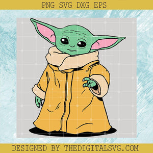 Baby Yoda Wears Yellow Shirt Svg, Baby Yoda Svg, Star Wars Svg - TheDigitalSVG