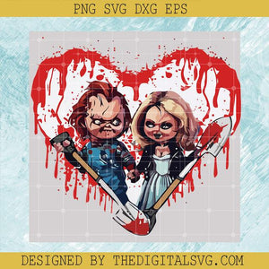 Chucky And Tiffany Love SVG, Horror Halloween SVG, Chucky Halloween SVG