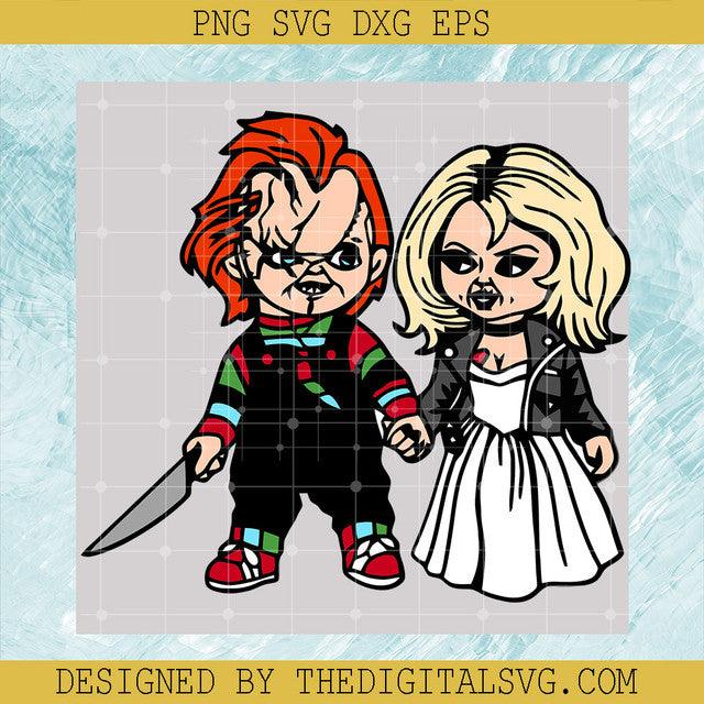 Chucky And Tiffany SVG, Horror Movie SVG, Halloween Character Couples SVG