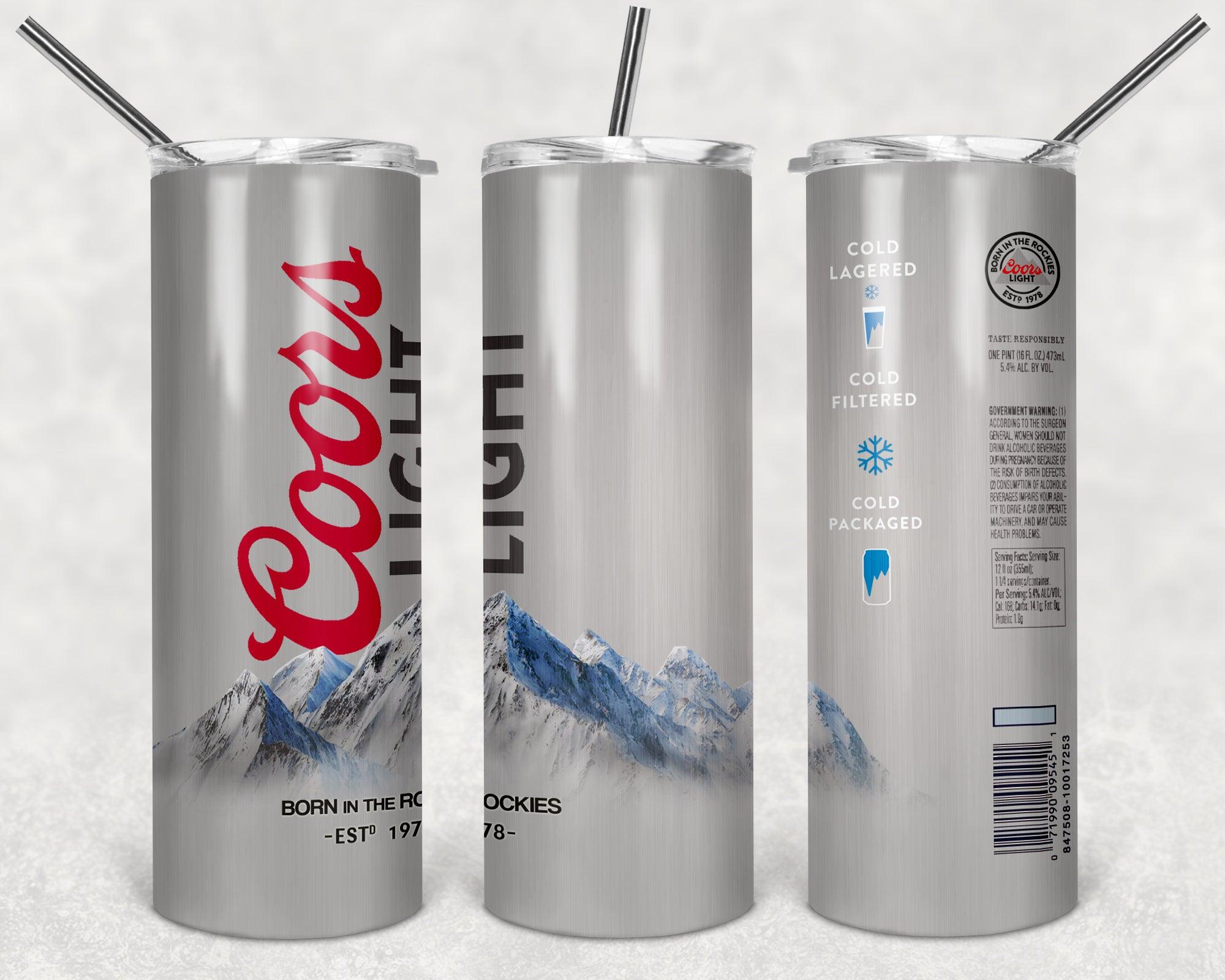 Coors Light Can Drink Brand PNG, 20oz Skinny Tumbler Design, Sublimation Designs PNG File - TheDigitalSVG