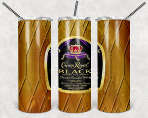 Crown Black Bottle Drink Brand PNG, 20oz Skinny Tumbler Design, Sublimation Designs PNG File - TheDigitalSVG