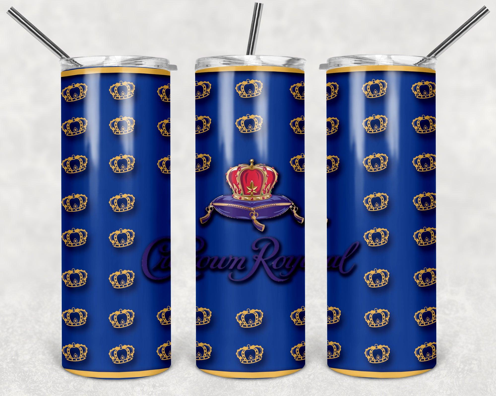 Blue Crown Royal Drink Brand PNG, 20oz Skinny Tumbler Design, Sublimation Designs PNG File - TheDigitalSVG