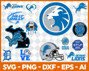 Detroit Lions Bundle Svg, Detroit Lions Svg, Detroit Lions Logo Svg, NFC Teams Svg, NFL Svg, Bundle Svg