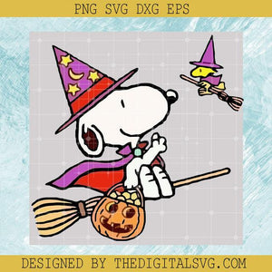 Snoopy Witch SVG, Happy Halloween SVG, Trick Or Treat Snoopy SVG, Halloween Svg