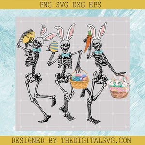 Easter Skellies PNG, Easter Skeleton PNG, Easter Dancing Skellies PNG
