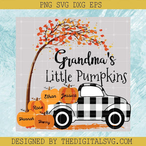 Grandma's Little Pumpkins With Truck Svg, Pumpkins Name Svg, Fall Svg - TheDigitalSVG