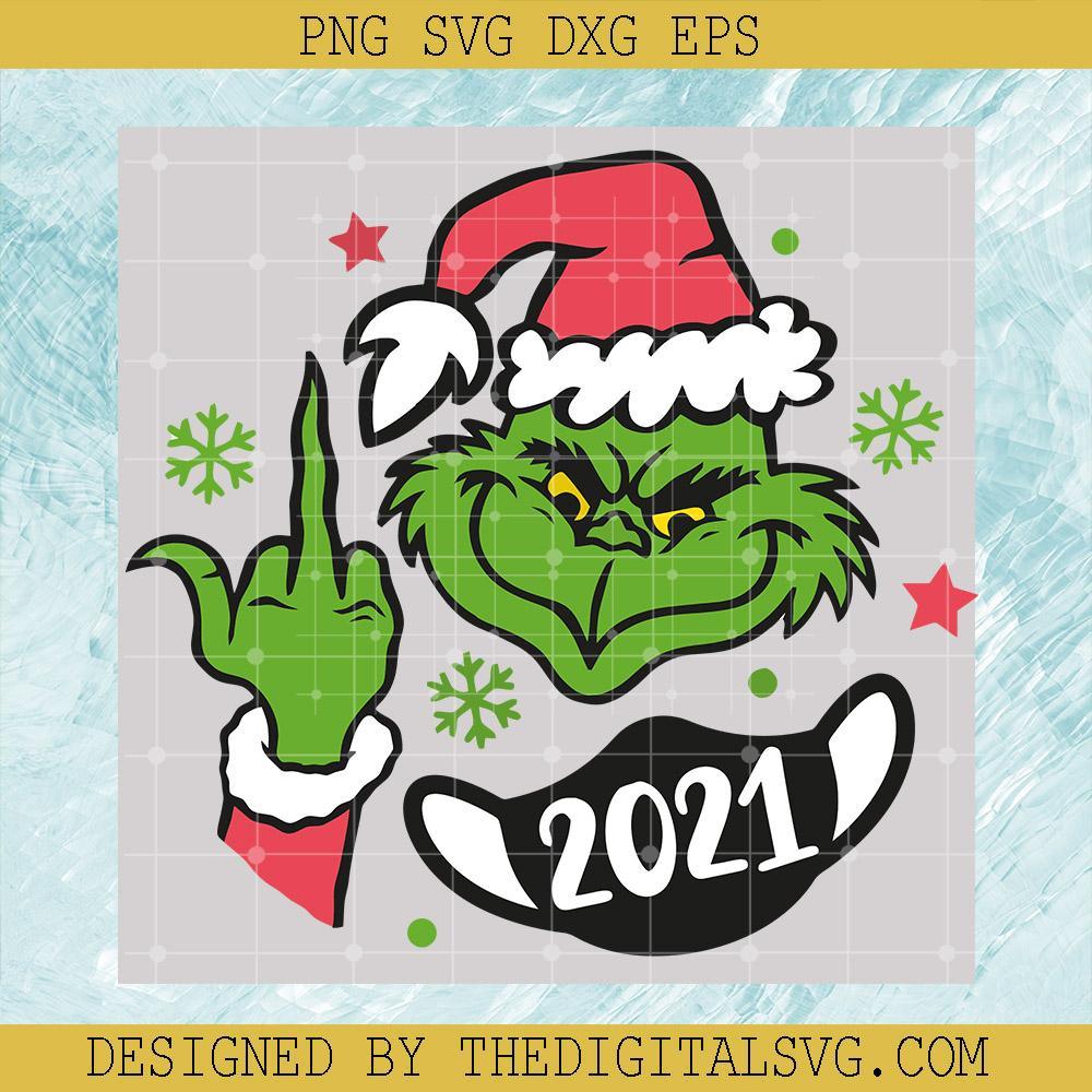 Grinch Giving The Finger 2021 Svg, Grinch Svg, Christmas Svg - TheDigitalSVG