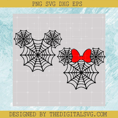 Halloween Spider Web Mickey and Minnie Svg, Disney Halloween Svg, Halloween Svg - TheDigitalSVG