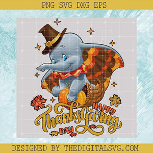 Happy Thanksgiving Day Svg, Dumbo Elephan Svg, Disney Svg, Thanksgiving Svg - TheDigitalSVG