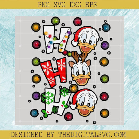Duck Svg, Christmas Svg, Ho Ho Ho Donald Duck Svg, Donald Duck Light Christmas Tree Svg - TheDigitalSVG