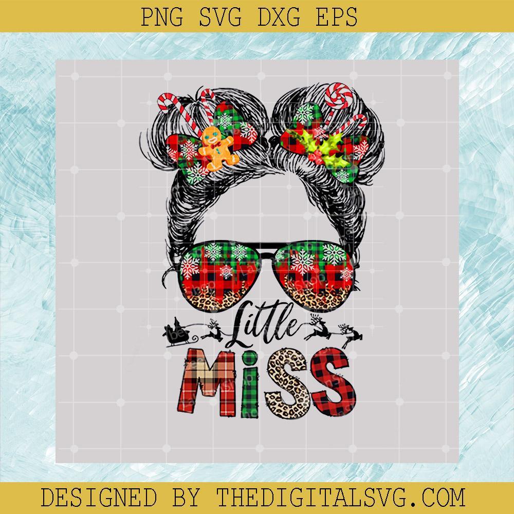 Little Miss PNG, Christmas Girl PNG, Messy Bun Girl PNG - TheDigitalSVG