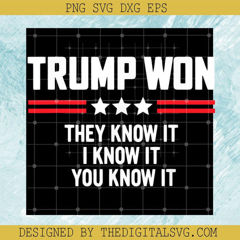 Trump Won They Know It I Know It You Know It Svg, Donal Trump President Svg, Americian Svg - TheDigitalSVG