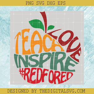 Teach Love Inspire Redfored Svg, Apple Svg, Back To School Svg - TheDigitalSVG