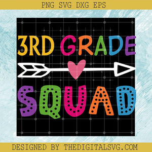 3Rd Grade Squad Svg, Back To School Svg, Dart Svg - TheDigitalSVG
