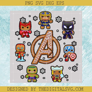 Marvel Avengers Gingerbread Cookies SVG, Christmas Cookies SVG, Marvel Christmas SVG