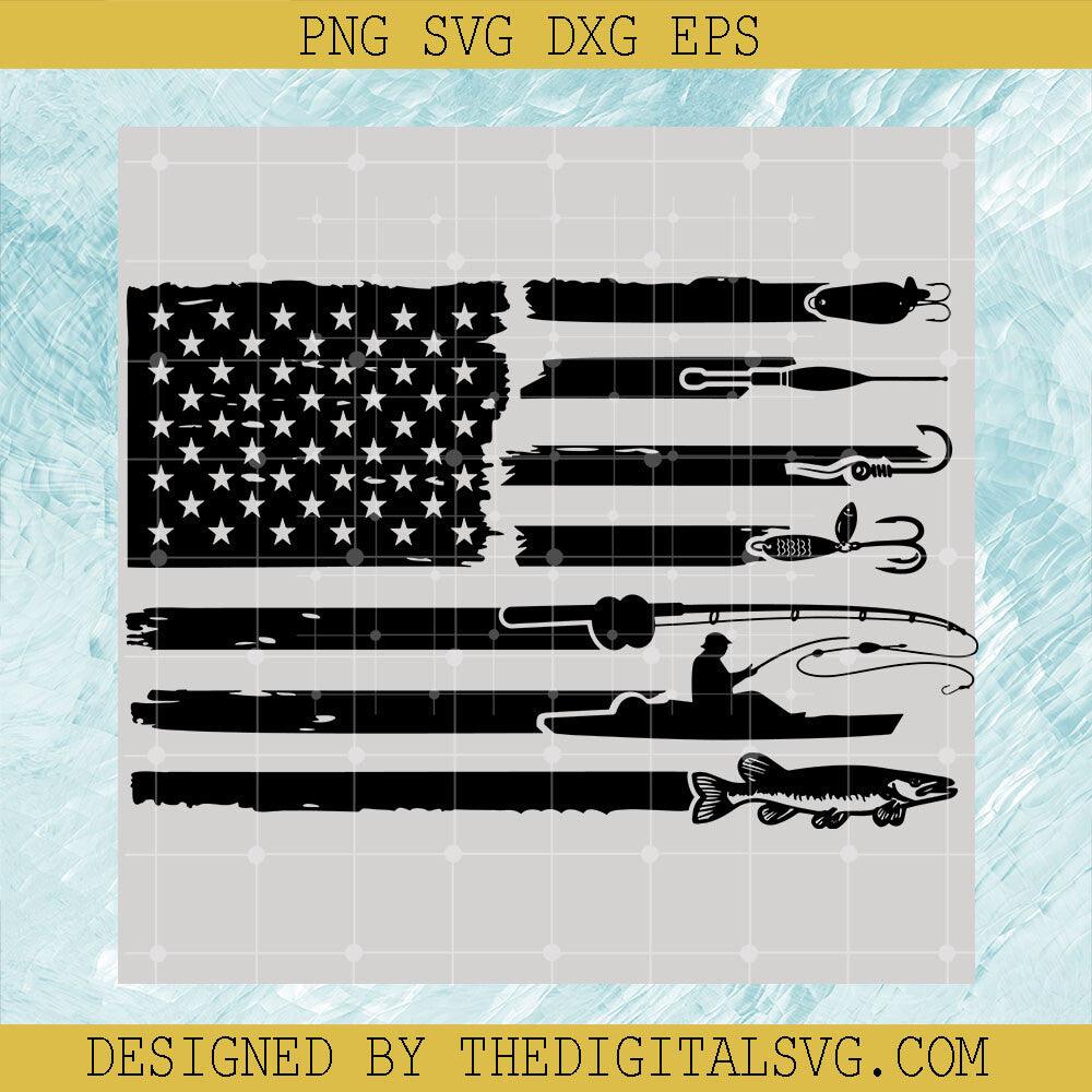 USA Flag Svg, Americian Fishing Svg, Fishing Svg - TheDigitalSVG