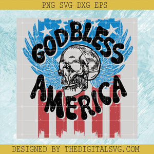 Godbless America Svg, Anti Skull Americian Svg, USA Flag Svg - TheDigitalSVG