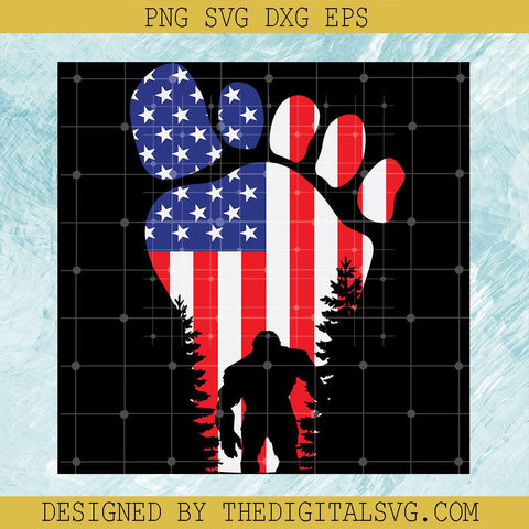 Bigfoot In Big Feet Svg, Americian Svg, Americian Flag Svg, Bigfoot Svg - TheDigitalSVG