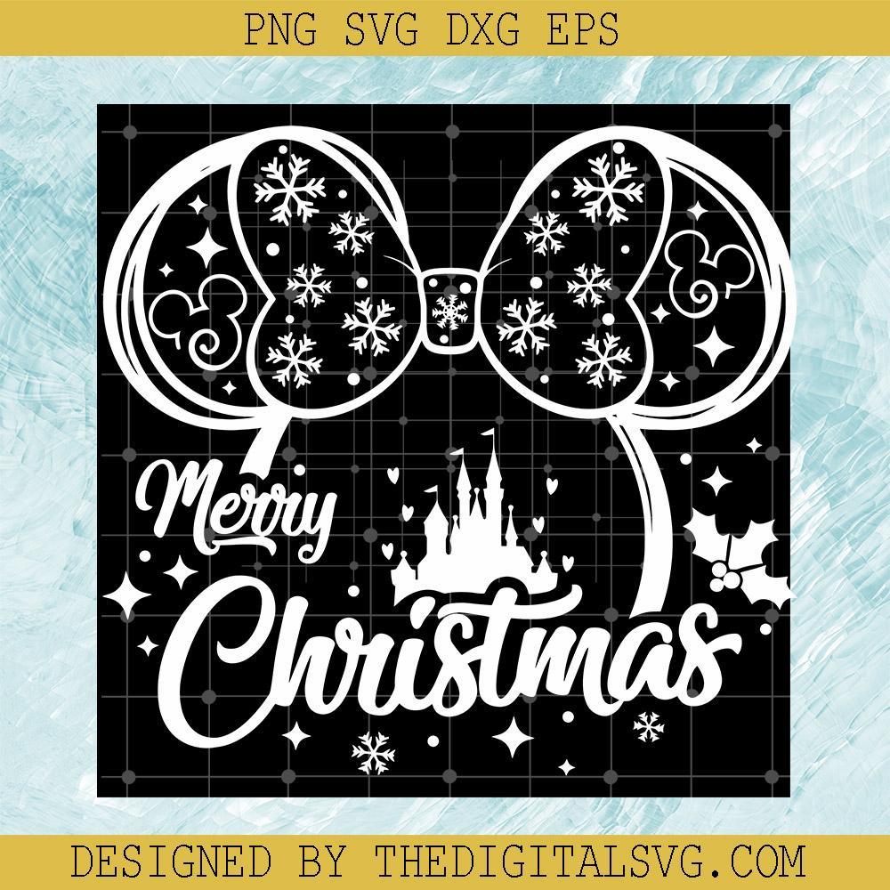 Merry Christmas Svg, Disney Christmas Svg, Minnie Mouse Head Christmas Svg, Christmas Svg - TheDigitalSVG