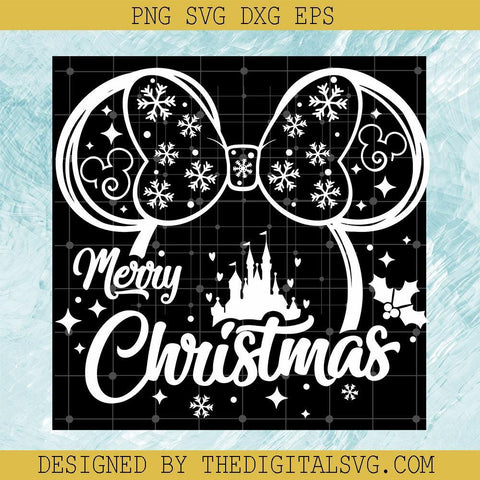 Merry Christmas Svg, Disney Christmas Svg, Minnie Mouse Head Christmas Svg, Christmas Svg - TheDigitalSVG
