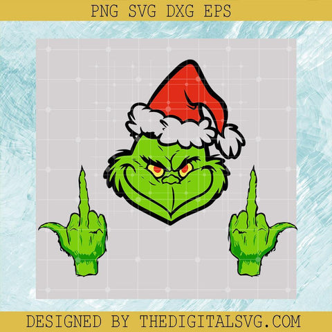 Merry Fucking Christmas Grinch Svg, Middle Finger Grinch Svg, Christmas Svg, Grinch Svg - TheDigitalSVG