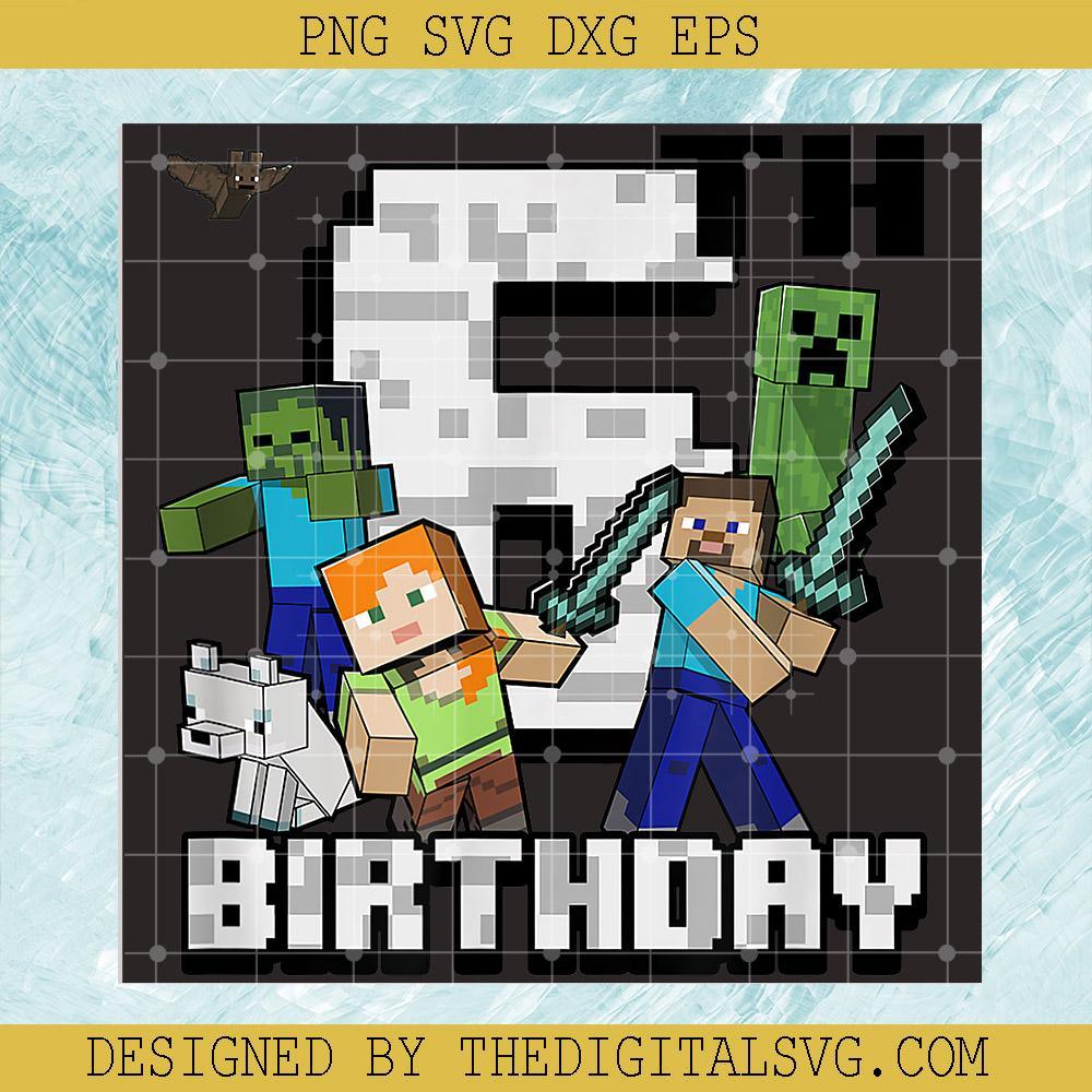 #Minecraft Group Shot SVG, Happy 6th Birthday SVG Digital Files, Minecraft SVG, SVG Cut Files For Cricut - TheDigitalSVG