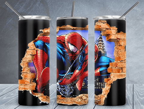 Spider Man Tumbler Wrap PNG, Marvel Superhero 20oz Skinny Tumbler Design, Sublimation Designs PNG File - TheDigitalSVG