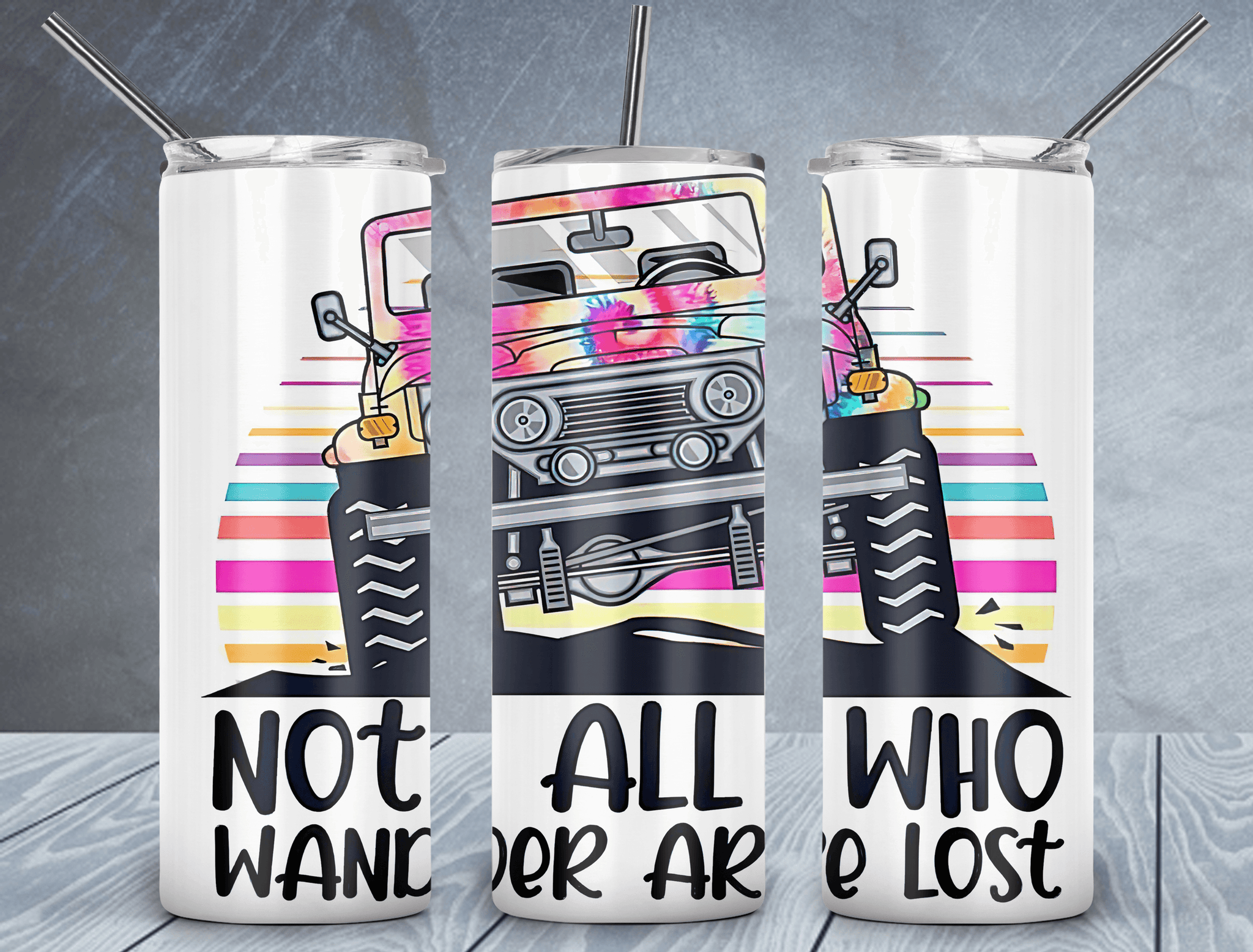 Not All Who Wander Are Lost Tumbler Wrap PNG, Jeep 20oz Skinny Tumbler Design, Sublimation Designs PNG File - TheDigitalSVG