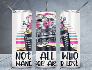 Not All Who Wander Are Lost Tumbler Wrap PNG, Jeep 20oz Skinny Tumbler Design, Sublimation Designs PNG File - TheDigitalSVG