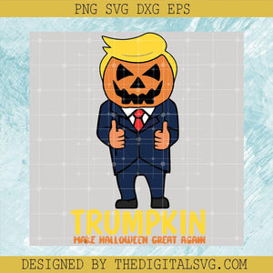 Trumpkin Make Halloween Graet Again Svg, Donald Trump Yellow Hair Svg, Pumpkin Donal Trump Svg - TheDigitalSVG