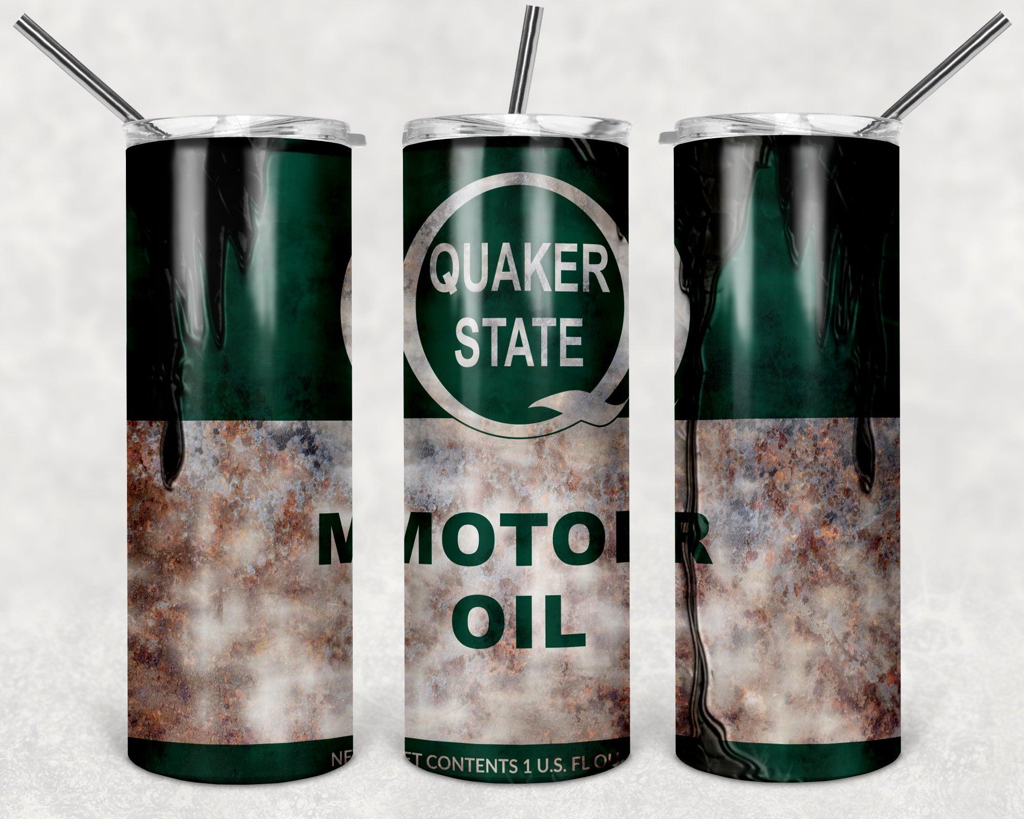 Quaker State Motor Oil Tumbler PNG, 20oz Skinny Tumbler Design, Sublimation Designs PNG File - TheDigitalSVG