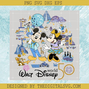 Walt Disney World 50th Anniversary PNG, Vintage Disney World PNG, Magic Kingdom PNG - TheDigitalSVG