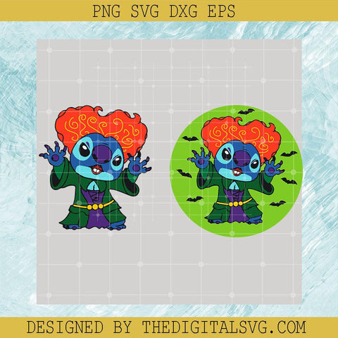 Stitch As Hocus Pocus SVG, Winifred Sanderson SVG, Stitch Hocus Pocus Halloween SVG - TheDigitalSVG