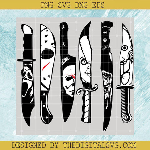 Horror Movies Characters In Knives SVG, Halloween Knives SVG, Halloween SVG - TheDigitalSVG