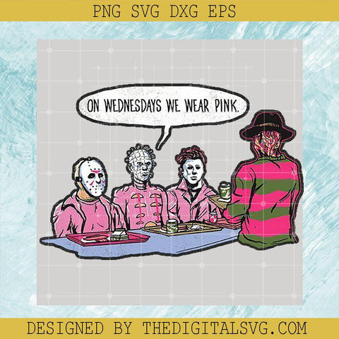 On Wednesdays We Wear Pink Horror PNG, Freddy Jason PNG, Michael Myers PNG - TheDigitalSVG