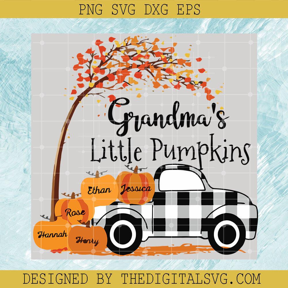 Grandmas Little Pumpkins SVG, Personalized Autumn SVG, Pumpkin Trucks SVG, Thanksgiving Halloween SVG - TheDigitalSVG