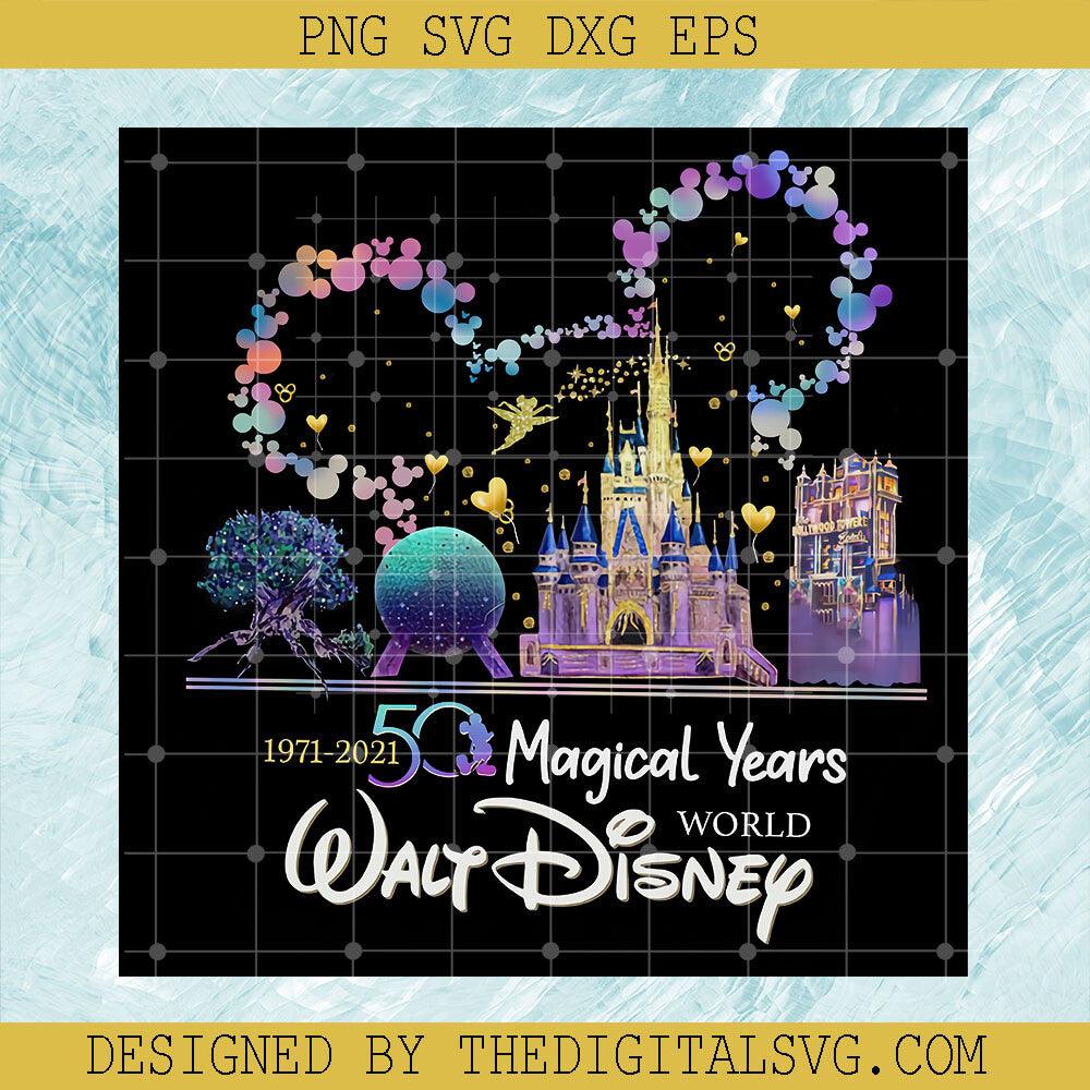 50 Magical Years Walt Disney World PNG, Disneyland PNG, Castle Bright PNG - TheDigitalSVG