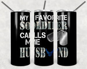 My Favourite Soldier Call Me Husband PNG, 20oz Skinny Tumbler Design, Sublimation Designs PNG File - TheDigitalSVG